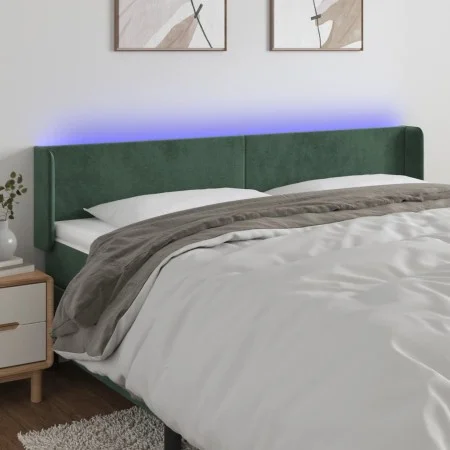 Dark green velvet headboard with LED lights 183x16x78/88 cm by , Headboards and footboards - Ref: Foro24-3123019, Price: 96,0...