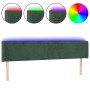 Kopfteil mit LED-Beleuchtung aus dunkelgrünem Samt 183x16x78/88 cm von , Kopf- und Fußteile - Ref: Foro24-3123019, Preis: 99,...