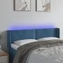 Dark blue velvet headboard with LED lights 147x16x78/88 cm by , Headboards and footboards - Ref: Foro24-3123148, Price: 71,81...