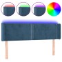 Dark blue velvet headboard with LED lights 147x16x78/88 cm by , Headboards and footboards - Ref: Foro24-3123148, Price: 69,35...