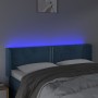 Dark blue velvet headboard with LED lights 147x16x78/88 cm by , Headboards and footboards - Ref: Foro24-3123148, Price: 69,35...