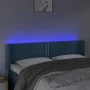 Dark blue velvet headboard with LED lights 147x16x78/88 cm by , Headboards and footboards - Ref: Foro24-3123148, Price: 71,81...