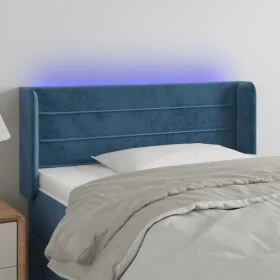 Dark blue velvet headboard with LED lights 83x16x78/88 cm by , Headboards and footboards - Ref: Foro24-3123410, Price: 48,92 ...