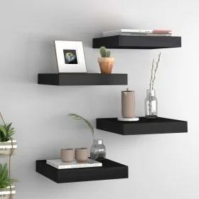 Floating wall shelves 4 pcs MDF black 23x23.5x3.8 cm by vidaXL, Shelves and shelves - Ref: Foro24-323825, Price: 33,17 €, Dis...