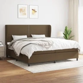 Box spring bed with dark brown fabric mattress 200x200 cm by , Beds and slatted bases - Ref: Foro24-3127912, Price: 639,49 €,...