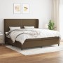 Cama box spring con colchón tela marrón oscuro 200x200 cm de , Camas y somieres - Ref: Foro24-3127912, Precio: 649,44 €, Desc...