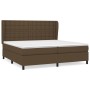 Cama box spring con colchón tela marrón oscuro 200x200 cm de , Camas y somieres - Ref: Foro24-3128312, Precio: 701,00 €, Desc...