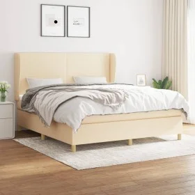 Box spring bed with cream-colored fabric mattress 180x200 cm by , Beds and slatted bases - Ref: Foro24-3128386, Price: 644,02...