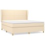 Box spring bed with cream-colored fabric mattress 180x200 cm by , Beds and slatted bases - Ref: Foro24-3128386, Price: 659,39...