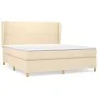 Box spring bed with cream-colored fabric mattress 180x200 cm by , Beds and slatted bases - Ref: Foro24-3128386, Price: 644,02...