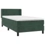 Box spring bed with dark green velvet mattress 100x200 cm by , Beds and slatted bases - Ref: Foro24-3130826, Price: 339,41 €,...