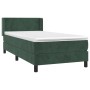 Cama box spring con colchón terciopelo verde oscuro 100x200 cm de , Camas y somieres - Ref: Foro24-3130826, Precio: 326,57 €,...