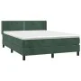 Box spring bed with dark green velvet mattress 140x190 cm by , Beds and slatted bases - Ref: Foro24-3130898, Price: 441,55 €,...