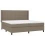 Box spring bed with gray taupe fabric mattress 200x200 cm by , Beds and slatted bases - Ref: Foro24-3131621, Price: 686,81 €,...