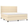 Box spring bed with cream-colored fabric mattress 160x200 cm by , Beds and slatted bases - Ref: Foro24-3131766, Price: 599,64...