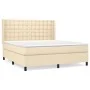 Box spring bed with cream-colored fabric mattress 160x200 cm by , Beds and slatted bases - Ref: Foro24-3131766, Price: 587,54...