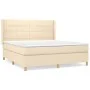 Box spring bed with cream-colored fabric mattress 180x200 cm by , Beds and slatted bases - Ref: Foro24-3132014, Price: 638,61...