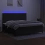 Box spring bed with mattress and LED lights, black fabric, 200x200 cm. by , Beds and slatted bases - Ref: Foro24-3134823, Pri...