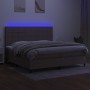 Cama box spring colchón y luces LED tela gris taupe 200x200 cm de , Camas y somieres - Ref: Foro24-3134905, Precio: 702,86 €,...