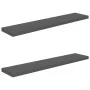 Floating wall shelf 2 pcs glossy gray MDF 120x23.5x3.8 cm by vidaXL, Shelves and shelves - Ref: Foro24-323800, Price: 48,55 €...