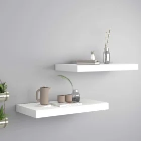 Floating wall shelves 2 pcs MDF white 50x23x3.8 cm by vidaXL, Shelves and shelves - Ref: Foro24-323809, Price: 31,17 €, Disco...