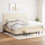 Box spring bed with cream-colored fabric mattress 200x200 cm by , Beds and slatted bases - Ref: Foro24-3136466, Price: 711,33...