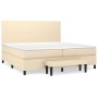 Box spring bed with cream-colored fabric mattress 200x200 cm by , Beds and slatted bases - Ref: Foro24-3136466, Price: 711,33...