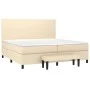 Box spring bed with cream-colored fabric mattress 200x200 cm by , Beds and slatted bases - Ref: Foro24-3136466, Price: 726,22...