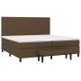 Cama box spring con colchón tela marrón oscuro 200x200 cm de , Camas y somieres - Ref: Foro24-3136464, Precio: 740,67 €, Desc...