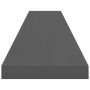 Floating wall shelf 2 pcs glossy gray MDF 120x23.5x3.8 cm by vidaXL, Shelves and shelves - Ref: Foro24-323800, Price: 49,67 €...