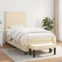 Box spring bed with cream-colored fabric mattress 100x200 cm by , Beds and slatted bases - Ref: Foro24-3136498, Price: 364,25...
