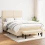 Box spring bed with cream-colored fabric mattress 140x190 cm by , Beds and slatted bases - Ref: Foro24-3136514, Price: 493,24...