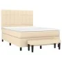 Box spring bed with cream-colored fabric mattress 140x190 cm by , Beds and slatted bases - Ref: Foro24-3136594, Price: 509,65...