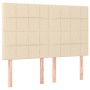 Cama box spring con colchón tela color crema 140x190 cm de , Camas y somieres - Ref: Foro24-3136594, Precio: 508,54 €, Descue...