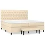 Box spring bed with cream-colored fabric mattress 200x200 cm by , Beds and slatted bases - Ref: Foro24-3136866, Price: 749,93...