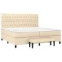Box spring bed with cream-colored fabric mattress 200x200 cm by , Beds and slatted bases - Ref: Foro24-3136866, Price: 749,93...