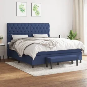 Boxspringbett mit blauem Stoffbezug 160x200 cm. von , Betten und Lattenroste - Ref: Foro24-3136851, Preis: 609,48 €, Rabatt: %