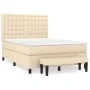 Box spring bed with cream-colored fabric mattress 140x190 cm by , Beds and slatted bases - Ref: Foro24-3136914, Price: 525,68...