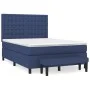 Box spring bed with blue fabric mattress 140x200 cm by , Beds and slatted bases - Ref: Foro24-3136923, Price: 540,64 €, Disco...