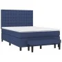 Box spring bed with blue fabric mattress 140x200 cm by , Beds and slatted bases - Ref: Foro24-3136923, Price: 540,64 €, Disco...