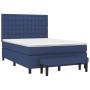 Cama box spring con colchón tela azul 140x200 cm de , Camas y somieres - Ref: Foro24-3136923, Precio: 540,16 €, Descuento: %