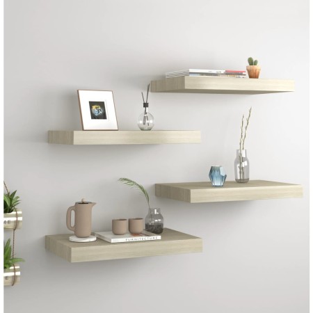 Schwimmende Wandregale 4 Stück MDF Eiche 40x23x3,8 cm von vidaXL, Regale und Regale - Ref: Foro24-323870, Preis: 47,25 €, Rab...