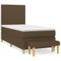 Box spring bed with dark brown fabric mattress 90x200 cm by , Beds and slatted bases - Ref: Foro24-3136968, Price: 356,21 €, ...