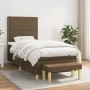 Cama box spring con colchón tela marrón oscuro 90x200 cm de , Camas y somieres - Ref: Foro24-3137048, Precio: 341,45 €, Descu...