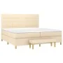 Box spring bed with cream-colored fabric mattress 200x200 cm by , Beds and slatted bases - Ref: Foro24-3137186, Price: 725,96...