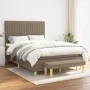 Box spring bed with gray taupe fabric mattress 140x190 cm by , Beds and slatted bases - Ref: Foro24-3137313, Price: 552,45 €,...
