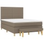 Box spring bed with gray taupe fabric mattress 140x190 cm by , Beds and slatted bases - Ref: Foro24-3137313, Price: 551,71 €,...