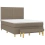 Box spring bed with gray taupe fabric mattress 140x190 cm by , Beds and slatted bases - Ref: Foro24-3137313, Price: 552,45 €,...
