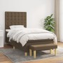 Cama box spring con colchón tela marrón oscuro 90x200 cm de , Camas y somieres - Ref: Foro24-3137448, Precio: 395,72 €, Descu...