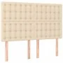 Box spring bed with cream-colored fabric mattress 140x190 cm by , Beds and slatted bases - Ref: Foro24-3137474, Price: 529,74...